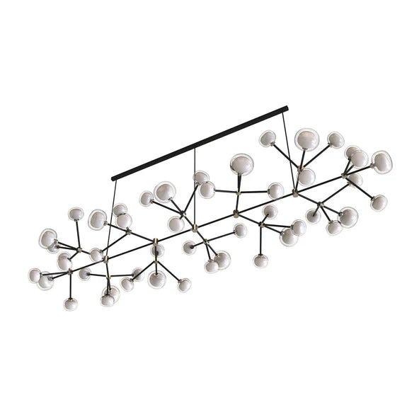 TOOY Nabila Flat Chandelier - Brushed brass / Clear glass / Small : 205cm