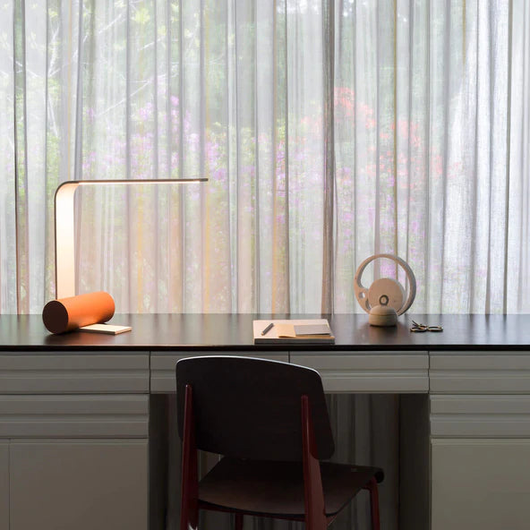 TOOY Nastro Table Lamp - Beige frame with brass cylinder