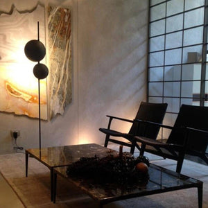 Superluna 397 LED Floor Lamp – Italian Luxury Design, Rotating Hemispheres.