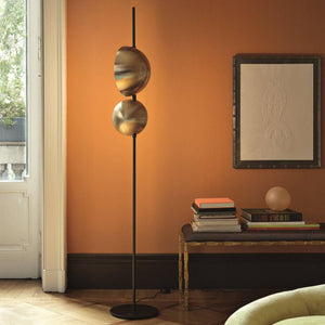 Superluna 397 LED Floor Lamp – Italian Luxury Design, Rotating Hemispheres.