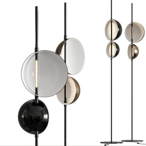 Superluna 397 LED Floor Lamp – Italian Luxury Design, Rotating Hemispheres.