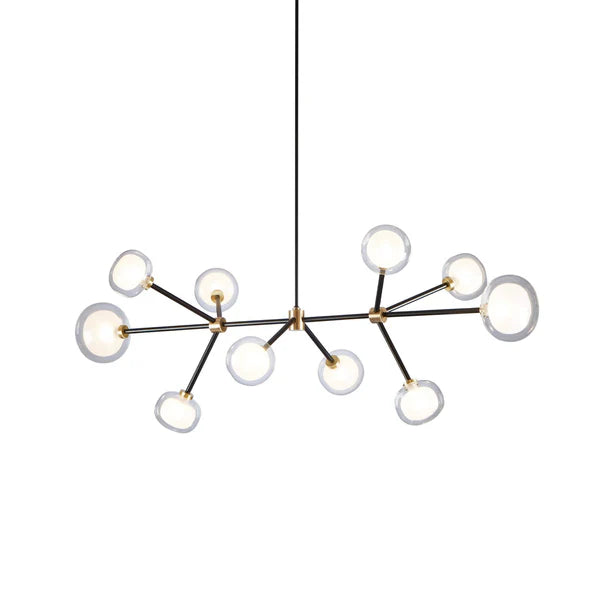 TOOY Nabila Chandelier - Brushed brass / 9 glass round