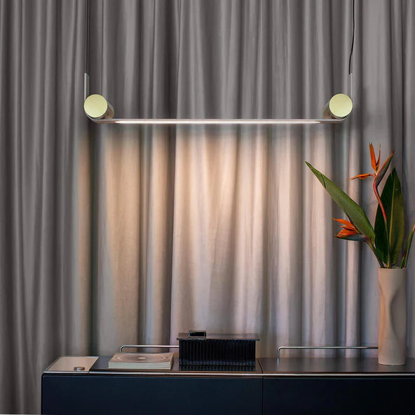 TOOY Nastro Linear Pendant - Black frame with ash cylinder / Small : 105cm