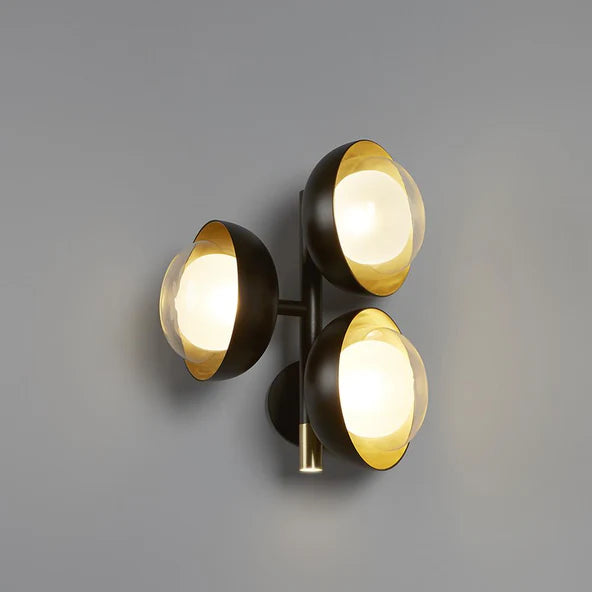 TOOY Muse Triple Wall Lamp - Sand black with brushed brass