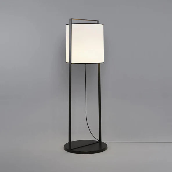 TOOY Macao Floor Lamp - Large - Beige fabric and black net / No dimmer