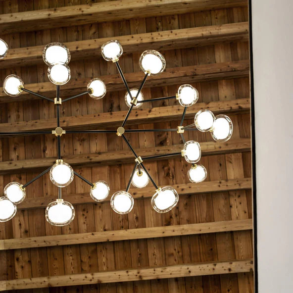 TOOY Nabila Flat Chandelier - Brushed brass / Clear glass / Small : 205cm