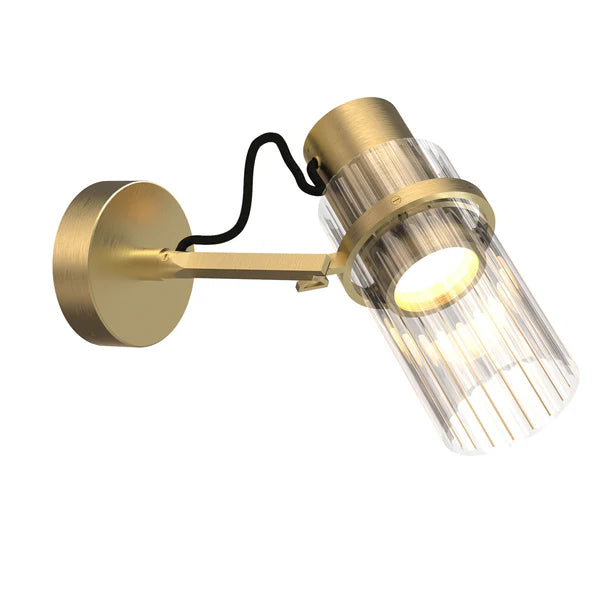 TOOY Lei Wall Light - Satin brass / Clear glass / GU10