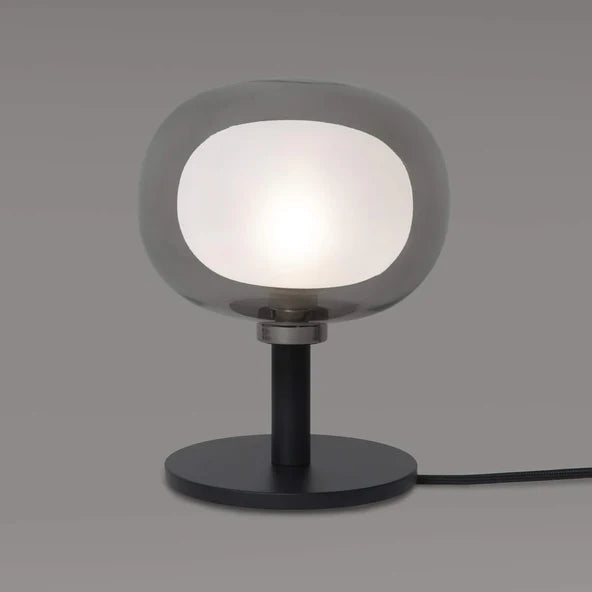 TOOY Nabila Side Table Lamp - Black chrome with smoked glass / Small : 17.5cm